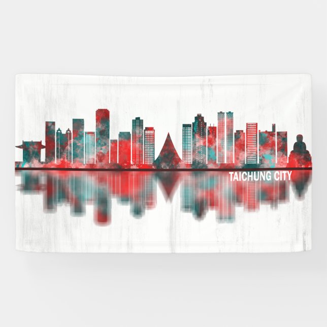 Banderoles Taichung City Taiwan Skyline (Horizontal)