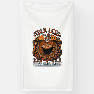 Banderoles Tasse Café Halloween Citrouilles Parle Moins Boit