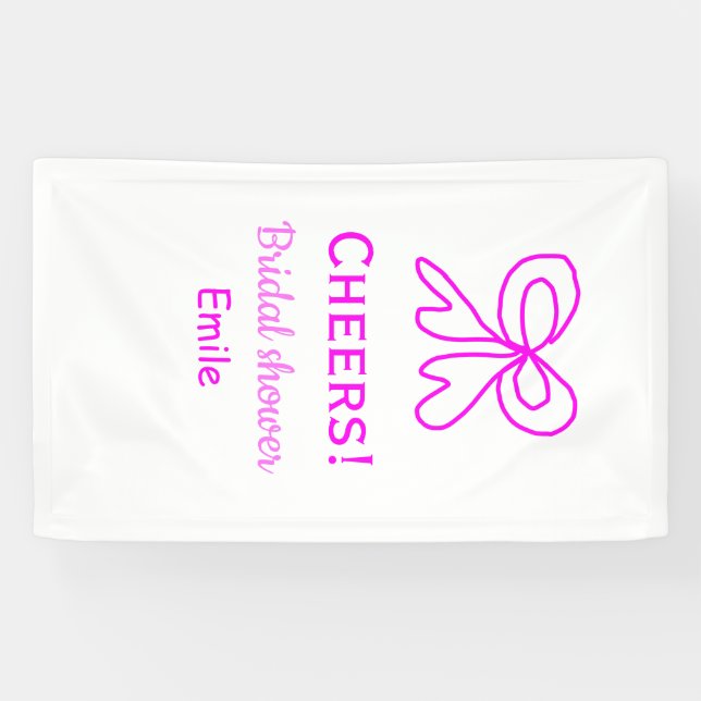 Banderoles Tasse violet rose ruban douche de mariage ajouter  (Horizontal)