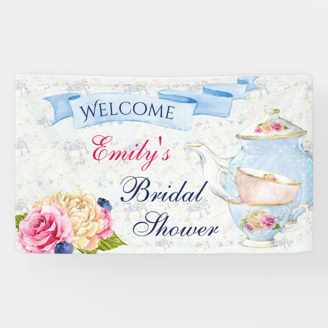 Banderoles Tea Party Roses Teapot (Horizontal)