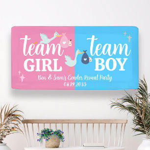 Banderoles Team Girl Boy Rose Bleu Genre Reveval Party Person