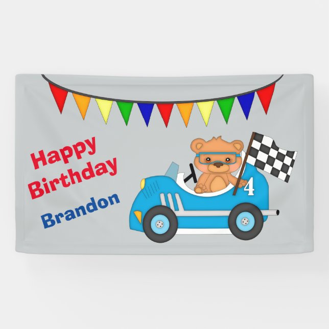 Banderoles Teddy Bear Race Anniversaire (Horizontal)