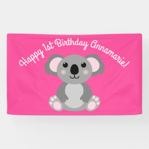 Banderoles Teddy Bear Rainbow Cute 1er Anniversaire