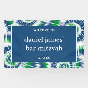 Banderoles Teinture de nouilles bleu et vert Fête de bienvenu