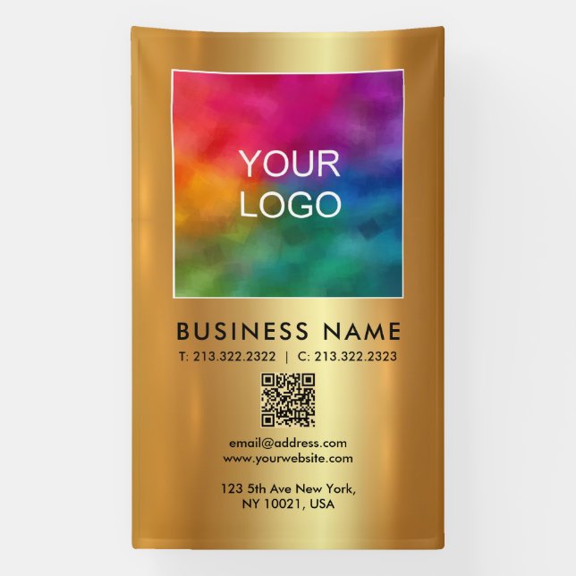 Banderoles Téléchargez le logo de votre entreprise Code QR ve (Verticale)