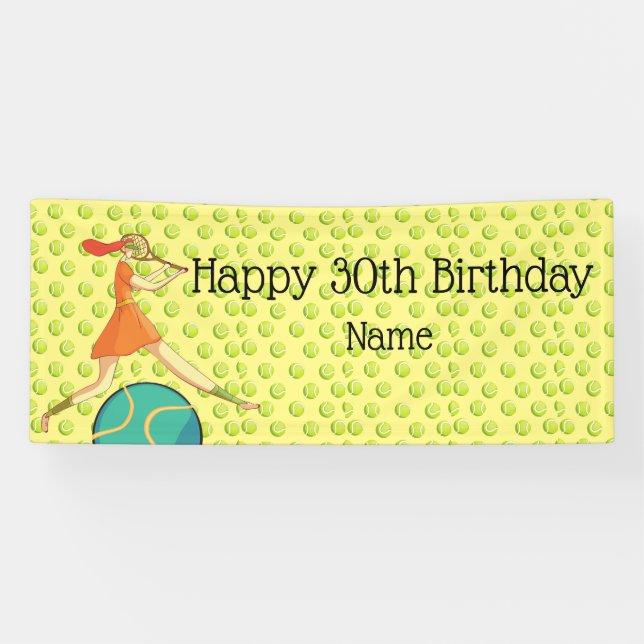 Banderoles Tennis 30e anniversaire pour joueur de tennis (Horizontal)