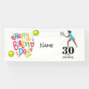 Banderoles Tennis 30e anniversaire trente et fabuleux joueur