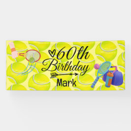 Banderoles Tennis 60e anniversaire au joueur de tennis