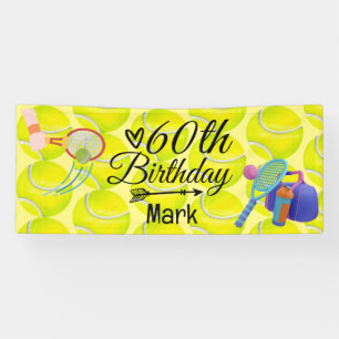 Banderoles Tennis 60e anniversaire au joueur de tennis