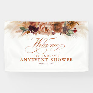 Banderoles Terracotta Floral Boho Automne Douche Bienvenue
