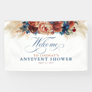 Banderoles Terracotta Floral Boho Automne Douche Bienvenue B