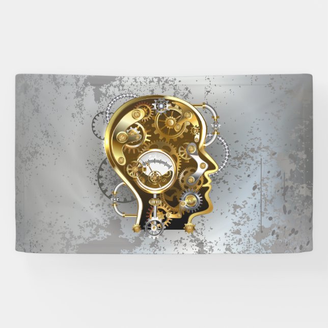 Banderoles Tête de Steampunk avec manomètre (Horizontal)