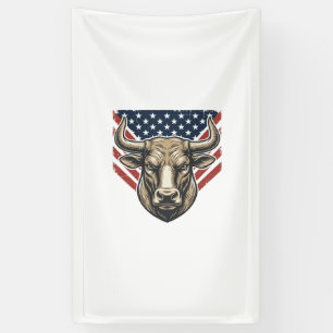 Banderoles Tête de taureau patriotique gravure vintage vector