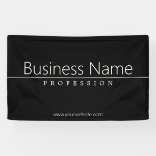 Banderoles Texte blanc classique simple en noir