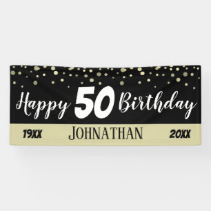 Banderoles Texte du 50e anniversaire du parti Confetti