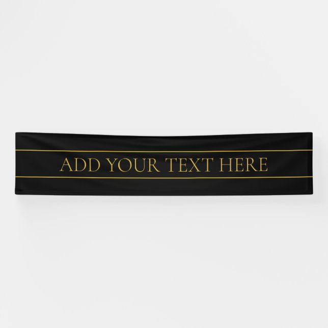 Banderoles Texte et lignes Gold personnalisables (Horizontal)