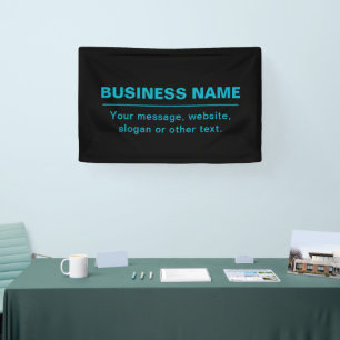 Banderoles Texte personnalisable pour l'entreprise, etc. Noir