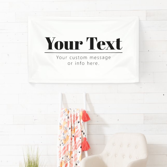 Banderoles Texte rétro-moderne élégant | Noir & Blanc (En situation)