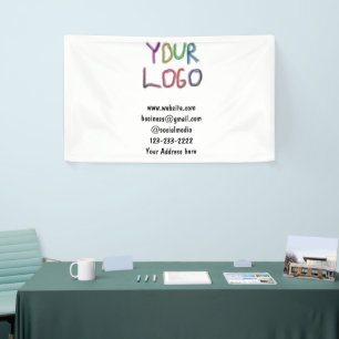 Banderoles texte simple minimal ajoutez votre logo/design ici