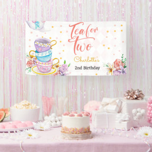 Banderoles Thé pour deux, anniversaire de thé