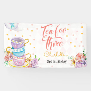 Banderoles Thé pour trois, troisième anniversaire de thé