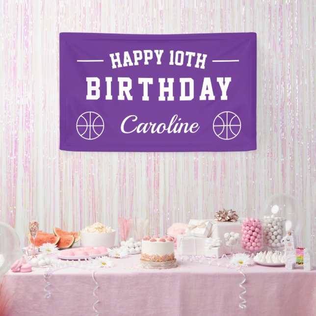 Banderoles Thème de basket-ball Joyeux anniversaire fête pers (Fête)