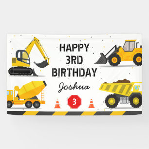 Banderoles Thème de construction Truck Truck Anniversaire de 