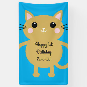 Banderoles Thème de fête d'anniversaire de Cat Cute Kitty