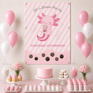 Banderoles Thème de fête d'anniversaire pour le thé aux bulle