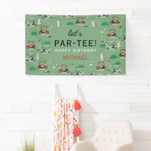 Banderoles Thème de golf Par-Tee Fête d'anniversaire
