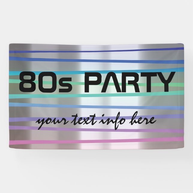 Banderoles thème de la fête des années 80 (Horizontal)