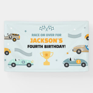 Banderoles Thème de voiture de course personnalisé pour anniv