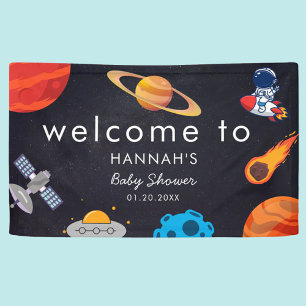 Banderoles Thème Espace Bienvenue Baby shower personnalisé