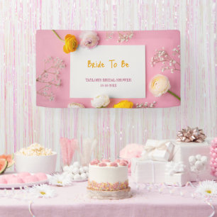 Banderoles Thème floral rose pour la fête de mariage