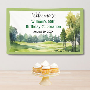 Banderoles Thème Golf 60e (tous âges) Bienvenue à la fête d'a