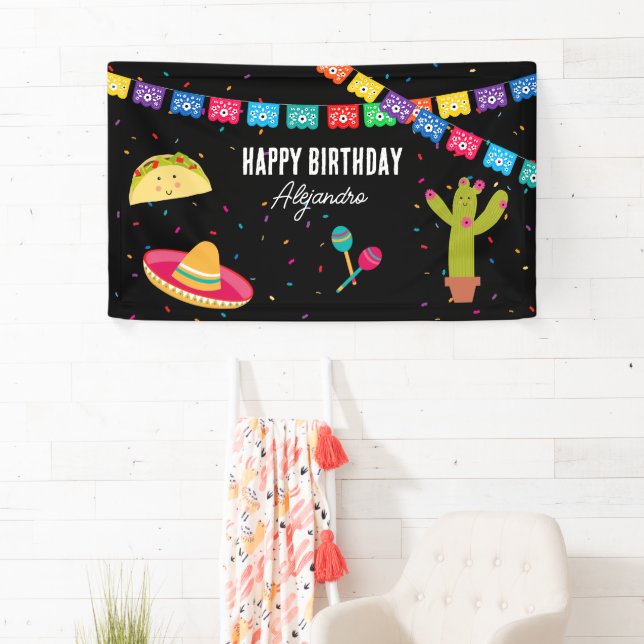 Banderoles Thème mexicain Fiesta - Taco Bout une fête Anniver (En situation)