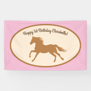 Banderoles Thème mignon de fête d'anniversaire de poney de