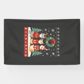 Banderoles Three Cat Funny Christmas Cat Ugly Xmas Sweater Me