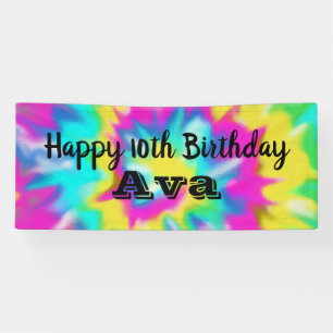 Banderoles Tie Dye Fête d'anniversaire