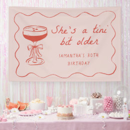 Banderoles Tini Bit Older Espresso Martini Birthday Pink