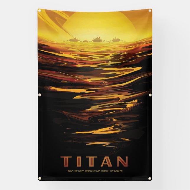 Banderoles Titan la plus grande lune de la planète Saturne (Verticale)