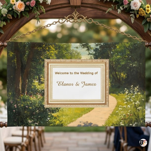 Banderoles Toile de fond de bienvenue de mariage sur le chemi