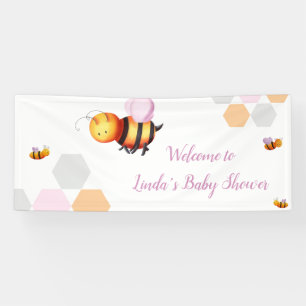 Banderoles Tons pastel miel abeille fille baby shower