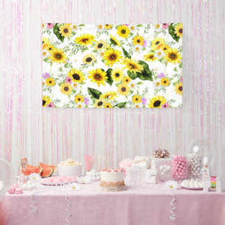 Banderoles Tournesol d'aquarelle 7
