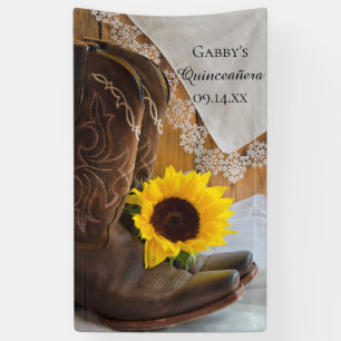 Banderoles Tournesol et dentelle Quinceañera occidental de