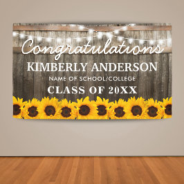 Banderoles Tournesol rustique 2025 Graduation