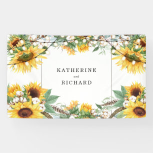 Banderoles Tournesol rustique Coloré Mariage