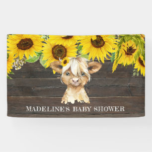 Banderoles Tournesol Rustique Floral Highland Baby shower de
