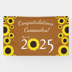 Banderoles Tournesols Pays Partie de Graduation Rust Orange