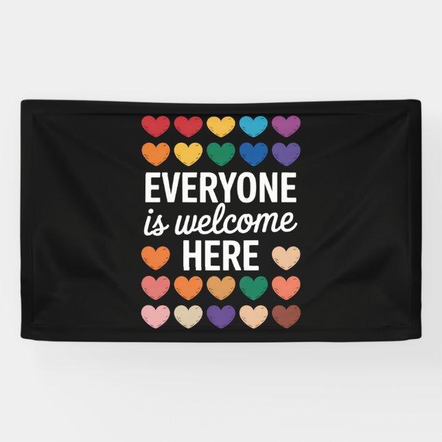 Banderoles Tout le monde est le bienvenu ici LGBTQ (Horizontal)